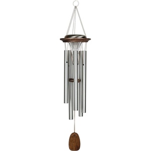 image:imageWoodstock Chimes Signature Collection Moonlight Solar Chime 29 Silver Decor Designs  Solar Chimes Wind Chimes for Outdoor Patio Home or Garden Dcor MoonsSilver
