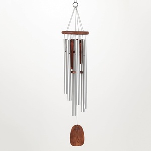 image:imageWoodstock Chimes Signature Collection Singing in The Rain Chime 25 Silver Wind Chimes for Outdoor Patio Home or Garden Dcor RAINLength 37 Diameter 7