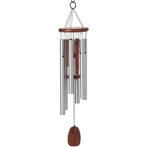 image:imageWoodstock Chimes Signature Collection Singing in The Rain Chime 25 Silver Wind Chimes for Outdoor Patio Home or Garden Dcor RAINMedium