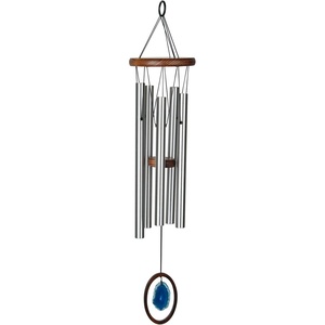 image:imageWoodstock Chimes Signature Collection Woodstock Agate Chime Large 25 Blue Decor Designs Wind Chimes for Outdoor Patio Home or Garden Dcor WAGBLLBlue