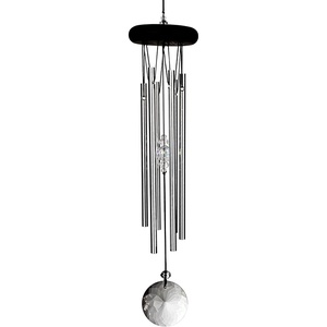 image:imageWoodstock Chimes Signature Collection Woodstock Crystal Meditation Chime 16 Silver Eastern Energies Wind Chimes for Outdoor Patio Home or Garden Dcor CCMC
