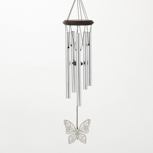 image:imageWoodstock Chimes Signature Collection Woodstock Habitats Chime 21 Silver Wind Chimes for Outdoor Patio Home or Garden Decor HCMHButterfly