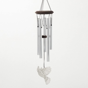 image:imageWoodstock Chimes Signature Collection Woodstock Habitats Chime 21 Silver Wind Chimes for Outdoor Patio Home or Garden Decor HCMHCardinal
