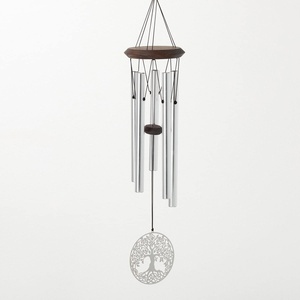 image:imageWoodstock Chimes Signature Collection Woodstock Habitats Chime 21 Silver Wind Chimes for Outdoor Patio Home or Garden Decor HCMHTree of Life