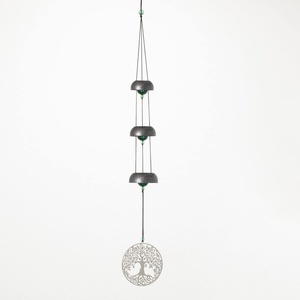 image:imageWoodstock Chimes Signature Collection Woodstock Temple Bells Trio 27 Antique Silver Tree of Life Wind Bells for Outdoor Patio Home or Garden Decor TB3TL