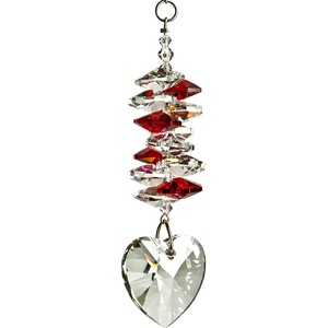 image:imageWoodstock Chimes Sun Catcher Crystal Heart Cascade 4 Ruby Red Crystal Cascading Suncatcher Hanging Window Prism for Indoor Kitchen Office Gifts Rearview Car Mirror Dcor Rainbow Makers CollectionCCHY