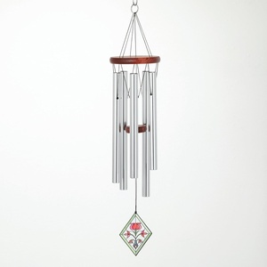 image:imageWoodstock Wind Chimes 26 Tulip Botanical Chime Flower StainedGlass Acrylic Wind Catcher Chimes Silver Aluminum Tubes Windchime for Outside Garden Decor Outdoor Patio and Front Porch
