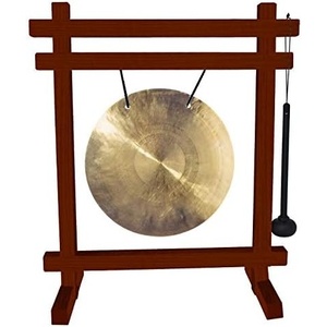 image:imageWoodstock Wind Chimes Desk Gong Brass HandHammered Bronze Medium 12  Inch Tall for Meditation Yoga Classrooms Offices Great for Awareness RelaxationBubinga