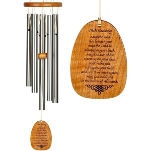 image:imageWoodstock Wind Chimes For Outside Outdoor Garden Patio and Front Porch Decor Inspirational and Memorial Chime 22 Reflections Irish Blessing Wind Chime Silver Gifts WRIB
