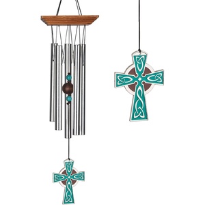 image:imageWoodstock Wind Chimes Garden Decor for Outside Outdoor Patio Dcor Front Porch Dcor 17 Woodstock Celtic Chime Celtic Cross Wind Chime Inspirational Wind Chimes WCCC
