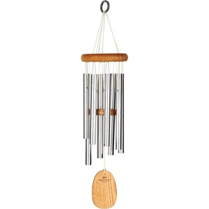 image:imageWoodstock Wind Chimes Garden Decor for Outside Outdoor Patio Decor 56 Inspirational and Memorial Sympathy Wind Chime Porch Decor Gregorian Wind Chime Baritone Deep Toned Sound Silver Wind ChimesGBSSilver