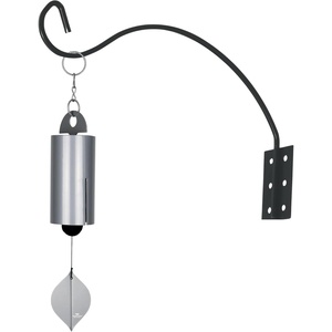 image:imageWoodstock Wind Chimes Heroic Wind Bell amp Outdoor Hanging Bracket 24 Silver Wind Chime with Black Iron Wall Mount Deep Tone Windbell amp Durable Hanger for Porch Patio or Garden