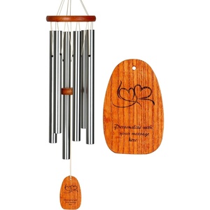 image:imageWoodstock Wind Chimes Personalized Amazing Grace 24 Mom Heart Bronze Chime Customized Gift for Mom Mothers Day Baby Shower Outdoor Patio Home Garden DecorSilver Double Heart