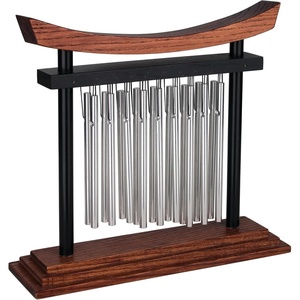 image:imageWoodstock Wind Chimes Tranquility Table Chime Silver Aluminum Solid Rods Small 9  Inch Tall Bell Percussion Instrument for Meditation Yoga Classrooms Offices Great for Awareness RelaxationTTC