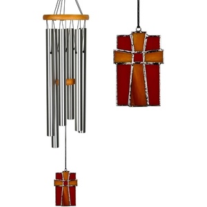 image:imageWoodstock Wind Chimes for Outside Outdoor Decor Garden Patio and Front Porch Decor 28 Memorial Sympathy Wind Chimes Amazing Grace Wind Chime Stained Glass Cross Christmas Gifts AGSChime