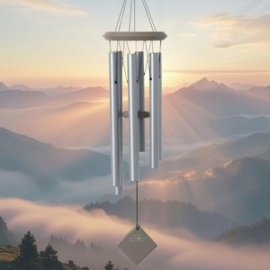 image:imageWoodstock Wind Chimes of Pluto Wind Chimes for Outside 27 Grey Small Light Sound Wind Chime Dcor for Outdoor Garden Patio Porch Encore Collection
