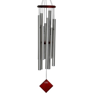 image:imageWoodstock Wind Chimes of the Eclipse Chimes for Outside 40 Bronze Large Deep Tone Chime Dcor for Outdoor Garden Patio Porch Encore CollectionSilver