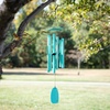 image:imageWoodstock Chimes Bells of Paradise Medium 32 Pigeon Blue Outdoor Memorial Gift Wind Chimes for Backyard Porch Garden Patio Decor Deep Tone Windchime BPMDNMCyan