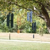 image:imageWoodstock Chimes Bells of Paradise Medium 32 Pigeon Blue Outdoor Memorial Gift Wind Chimes for Backyard Porch Garden Patio Decor Deep Tone Windchime BPMDNMLight Blue