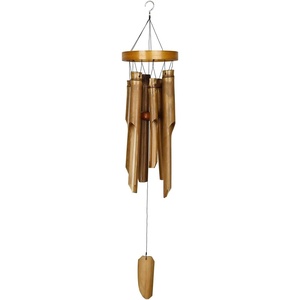 image:imageWoodstock Chimes Asli Arts Collection Ring Bamboo Chime Large 37 Natural Bamboo Wind Chimes for Outdoor Patio Home or Garden Dcor C255Medium