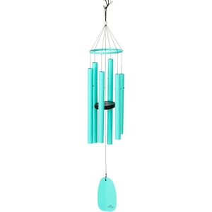 image:imageWoodstock Chimes Bells of Paradise Medium 32 Pigeon Blue Outdoor Memorial Gift Wind Chimes for Backyard Porch Garden Patio Decor Deep Tone Windchime BPMDNMCyan