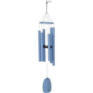 image:imageWoodstock Chimes Bells of Paradise Medium 32 Pigeon Blue Outdoor Memorial Gift Wind Chimes for Backyard Porch Garden Patio Decor Deep Tone Windchime BPMDNMLight Blue