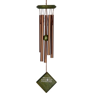 image:imageWoodstock Chimes Encore Collection Chimes of Mercury 14 Verdigris Wind Chimes for Outdoor Patio Home or Garden Dcor DCV14Green Wash