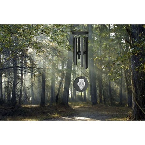image:imageWoodstock Chimes Signature Collection Woodstock Habitats Chime 17 Green Owl Habitats and Nature Wind Chimes for Outdoor Patio Home or Garden Dcor HCGOOwl  Black