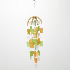 image:imageWoodstock Wind Chimes for Outside Outdoor Decor Garden and Patio Decor Front Porch Decor Butterfly Capiz Wind Chime 22 Patina GreenMarigold Wind Chime CCBGPatina Green