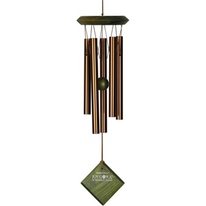 image:imageWoodstock Wind Chimes of Mars Chime for Outside 17 Bronze Small Light Sound Wind Chime Dcor for Outdoor Garden Patio Porch Encore CollectionGreen Wash
