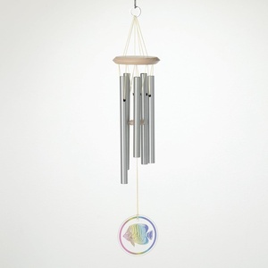 image:imageWoodstock Wind Chimes for Outside Garden Patio Porch and Outdoor Decor 22 Silver Woodstock Coastal Wind Chimes Glass Fish WCGF