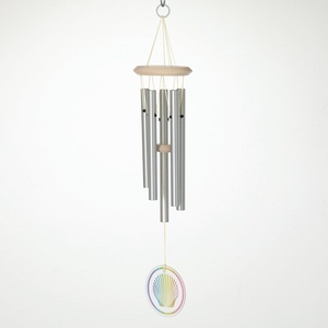 image:imageWoodstock Wind Chimes for Outside Garden Patio Porch and Outdoor Decor 22 Silver Woodstock Coastal Wind Chimes Glass Sea Shell WCGSS