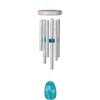 image:imageWoodstock Wind Chimes Margaritaville Seaglass Windchime 24 Inch Outdoor Chime Decor for Patio Garden Porch with Silver Tubes Resin and Seaglass Clapper Tuned to Margaritaville NotesSilver