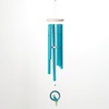 image:imageWoodstock Wind Chimes Margaritaville Seaglass Windchime 24 Inch Outdoor Chime Decor for Patio Garden Porch with Silver Tubes Resin and Seaglass Clapper Tuned to Margaritaville NotesSeaglass Blue