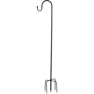 image:imageWoodstock Wind Chimes Outdoor Shepherds Hook 60 Tall Black Strong Base Windchime Hanger Metal Stake for Outside Patio Garden Yard Lawn Porch Dcor
