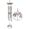 image:imageWoodstock Wind Chimes 15 Serenity Tree Amethyst Wind Chime Gray Ash Wood Silver Aluminum Tubes Windchime for Outside Garden Decor Outdoor Patio and Front Porch