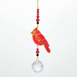 image:imageWoodstock Chimes Sun Catcher Crystal Dreams 4 Cardinal Crystal Suncatcher Red Bird Hanging Window Prism for Indoor Kitchen Office Gifts Rearview Car Mirror Dcor Rainbow Makers Collection