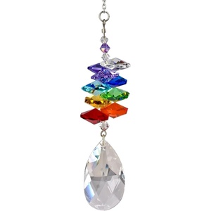 image:imageWoodstock Chimes Sun Catcher Crystal Rainbow Cascade 4 Octagon Crystal Cascading Suncatcher Hanging Window Prism for Indoor Kitchen Office Gifts Rearview Car Mirror Dcor Rainbow Makers CollectionAlmond