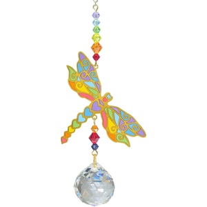 image:imageWoodstock Chimes Woodstock Rainbow Makers Collection Crystal Dreams 4 Dragonfly Multicolor Wind Chimes for Outdoor Patio Home or Garden Decor CDDR