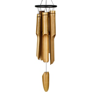 image:imageWoodstock Chimes Asli Arts Collection Ring Bamboo Chime Large 35 Black Bamboo Wind Chimes for Outdoor Patio Home or Garden Dcor C252Large