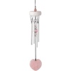 image:imageWoodstock Chimes Rose Quartz Heart 10 Wind Chime for Outside Outdoor Garden and Patio Decor Valentines Gift for Her RQHC