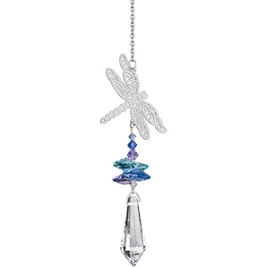 image:imageWoodstock Chimes Fantasy Glass Suncatcher 45Inches DolphinsDragonfly